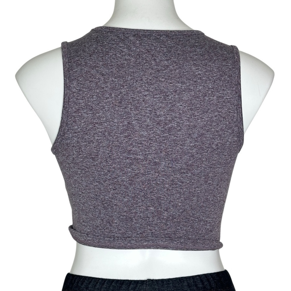 Zobha Heathered Purple Crop Top Small - Picture 3 of 6
